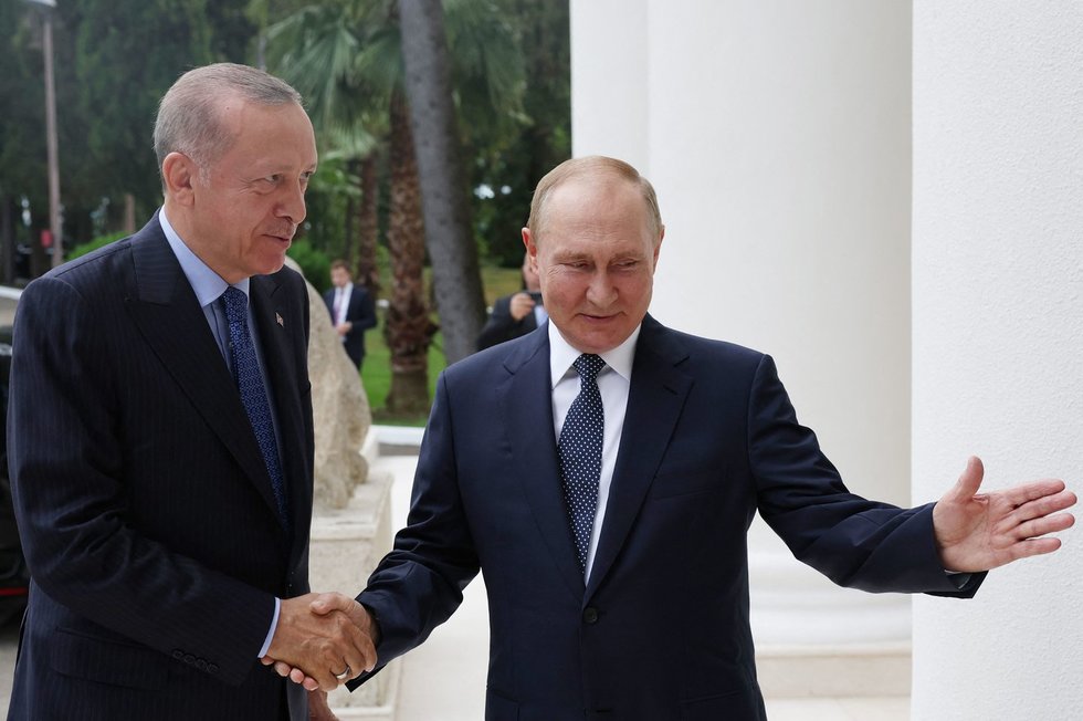 Recepas Tayyipas Erdoganas ir Vladimiras Putinas (nuotr. SCANPIX)