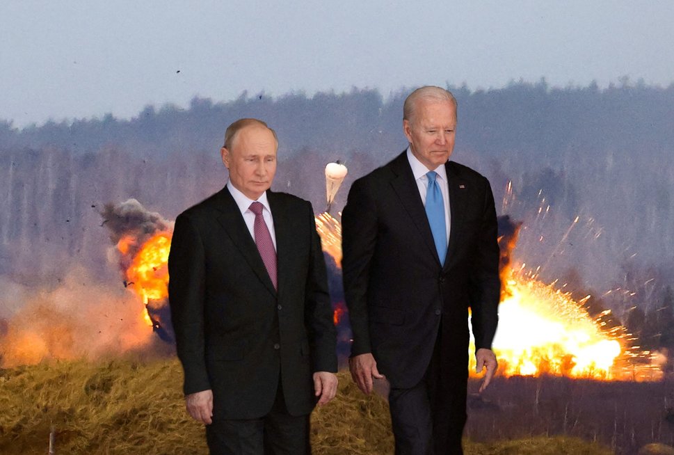 V. Putinas ir J. Bidenas (nuotr. SCANPIX) tv3.lt fotomontažas