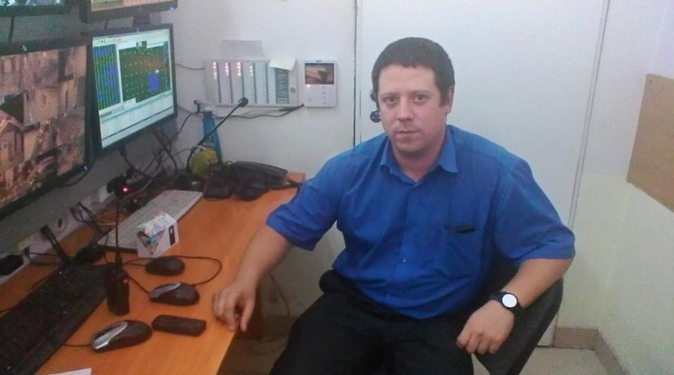 Prekybos centro apsaugos pamainos viršininkas Sergejus Antiušinas (nuotr. VK.com)