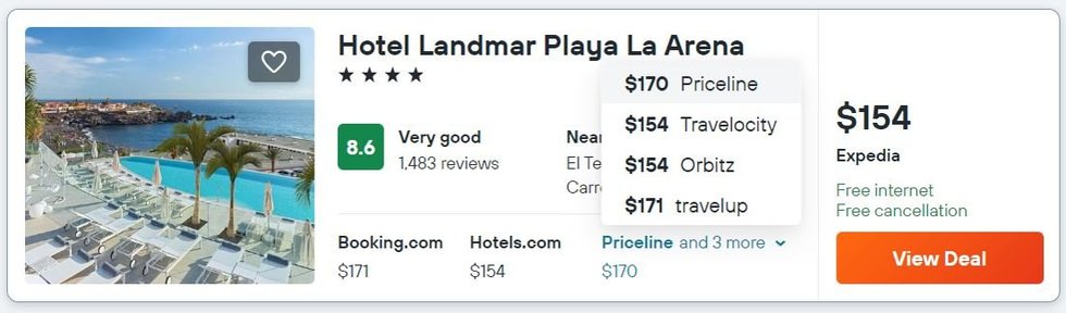 „Kayak“ svetainėje rasti viešbučių kainų skirtumai įvairiose svetainėse