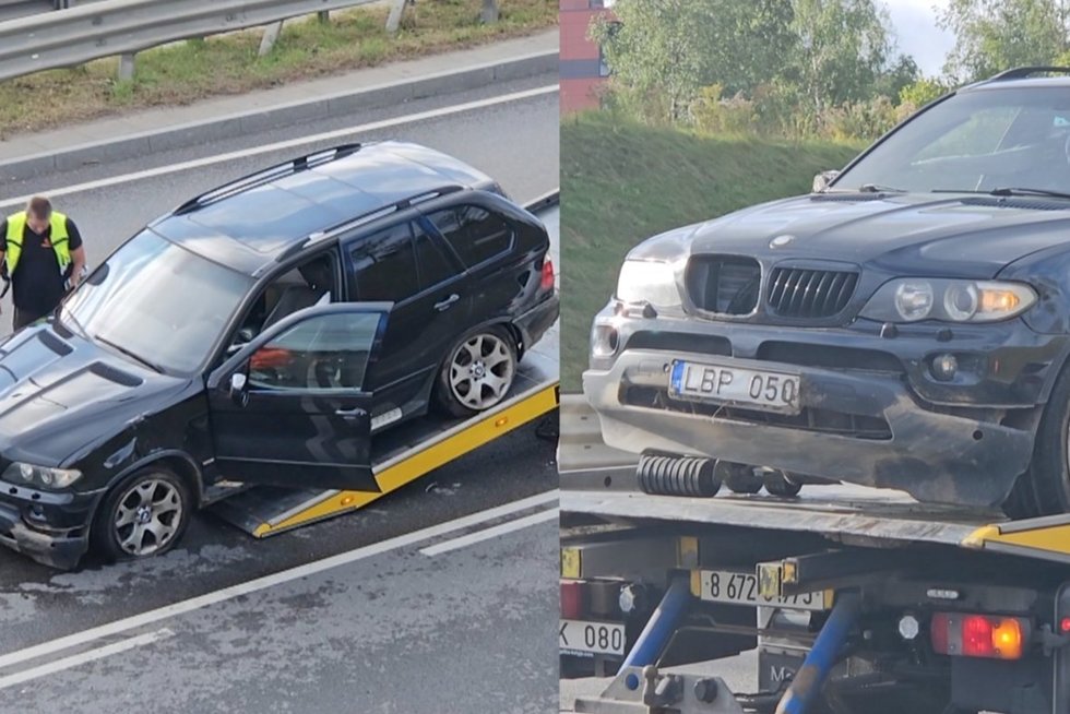 Vilniuje – avarija: girtas BMW vairuotojas pats išsikvietė pareigūnus (tv3.lt koliažas)