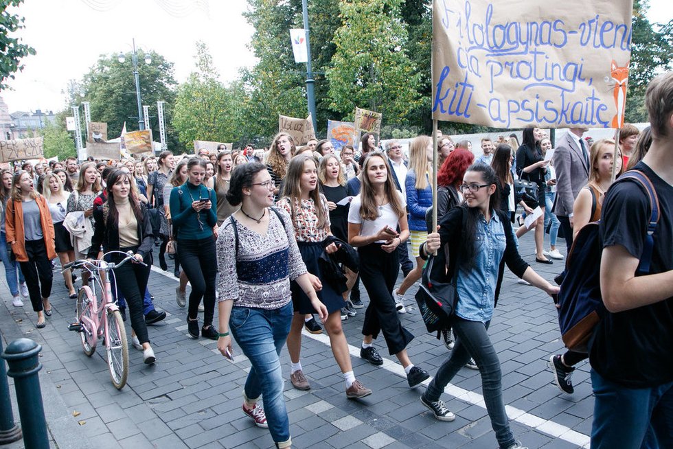 Studentų eisena (nuotr. Tv3.lt/Ruslano Kondratjevo)