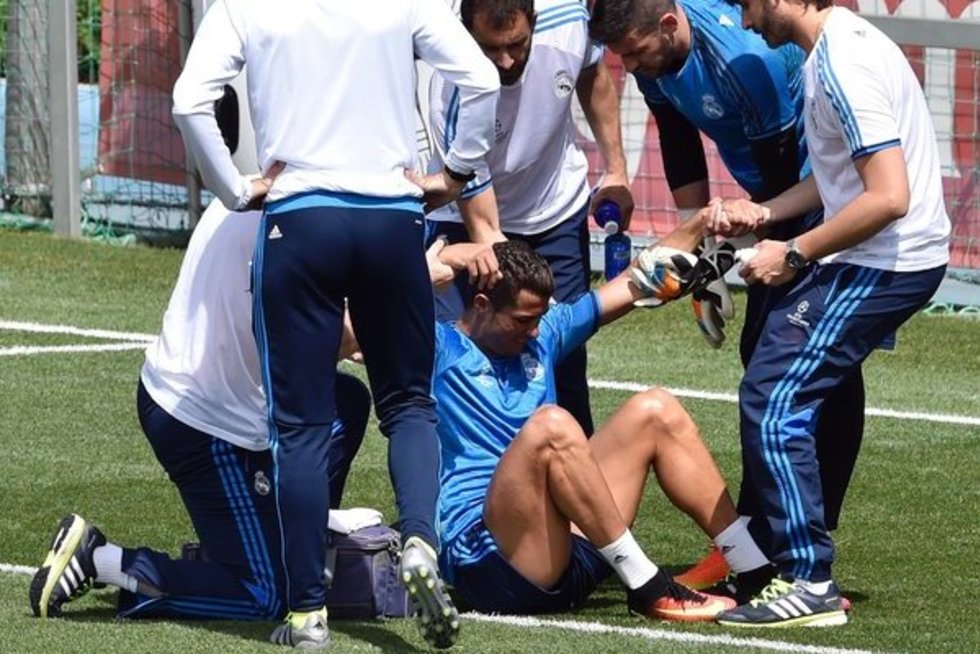 Per treniruotę Cristiano Ronaldo gavo traumą (nuotr. SCANPIX)