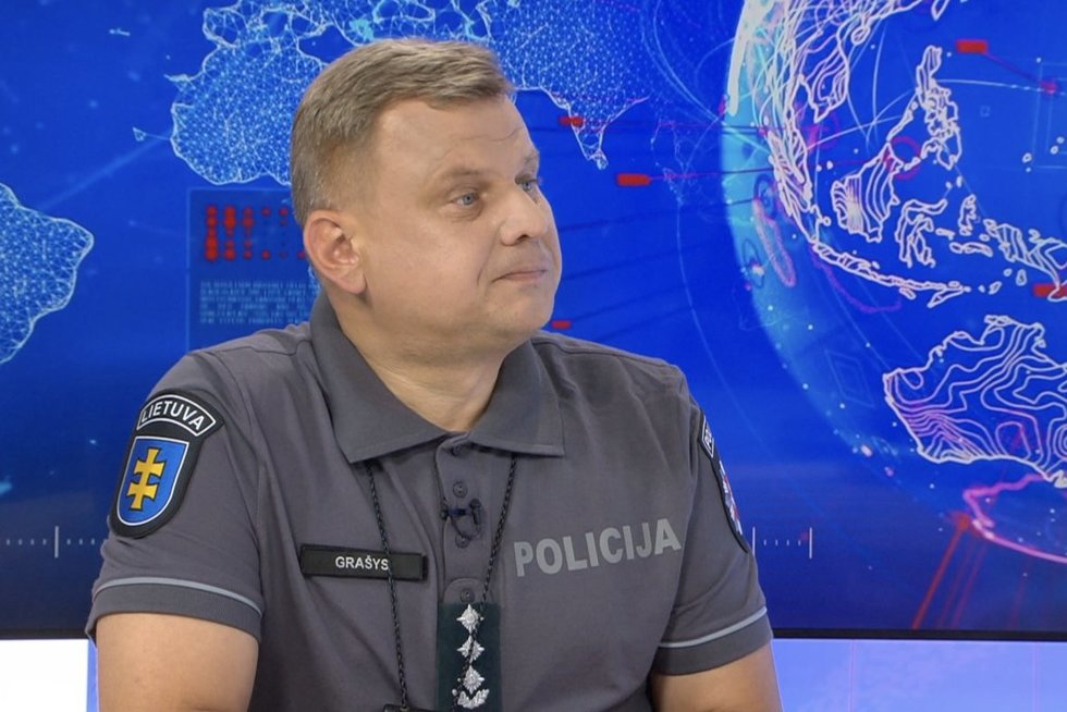 Kelių policijos viršininkas Vytautas Grašys (nuotr. stop kadras)