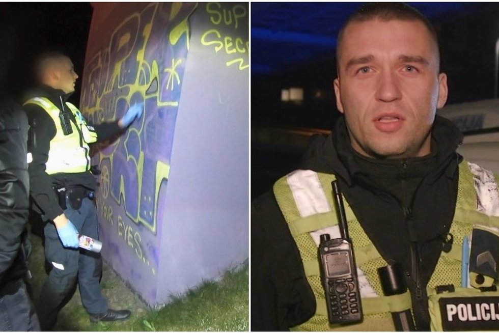 Pareigūnas Vaitkevič sulaikė grafiti piešėją: nufilmavo pačiame proceso įkarštyje  