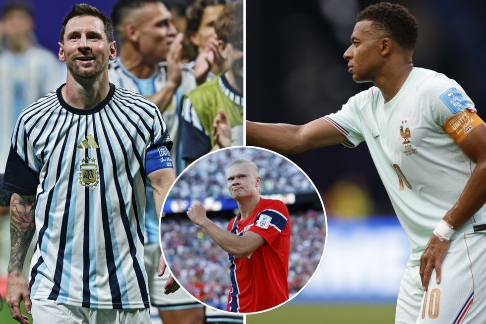 Lionel Messi, Kylian Mbappé, Erling Haaland (tv3.lt koliažas)