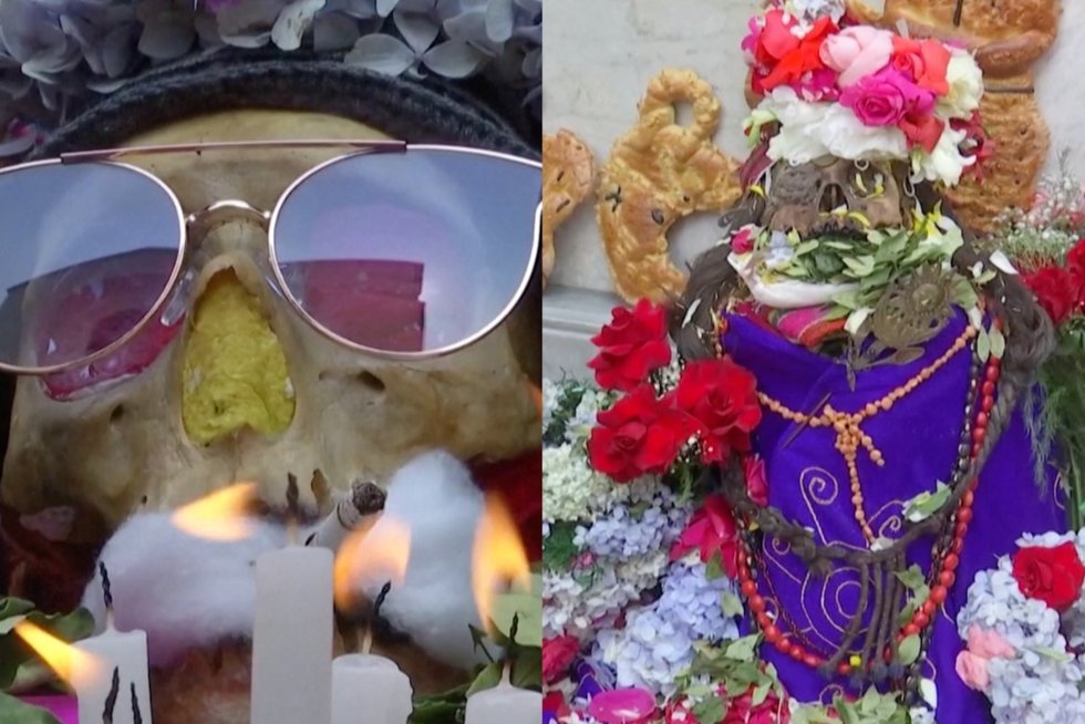 Gėlėmis, akiniais, cigarais dantyse, kepurėmis papuoštos kaukolės – štai taip minima mirusiųjų diena (tv3.lt koliažas)