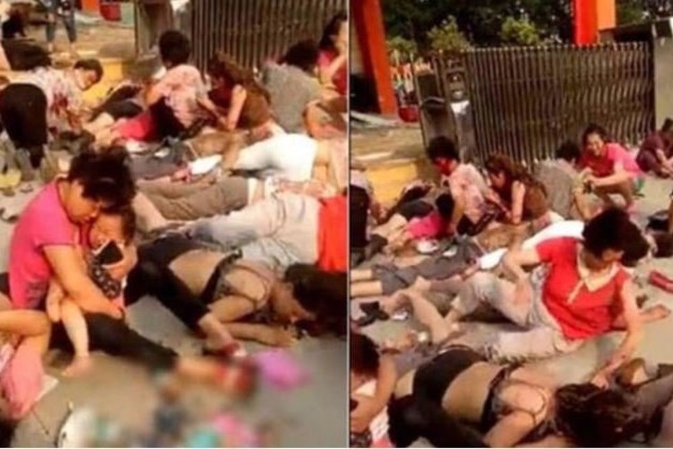 Kinijos vaikų darželyje nugriaudėjo sprogimas, yra nukentėjusių (nuotr. Twitter)