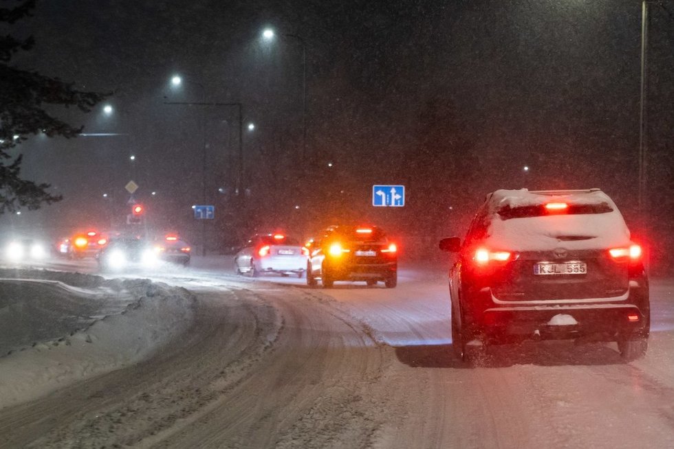 Pūga paralyžuoja eismą: Lietuvą nuklojo storas sniego sluoksnis  