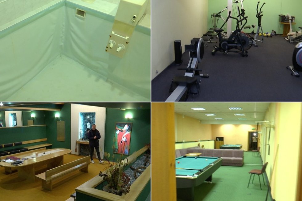 Pasidairykite po ypatingas patalpas Seime ir jo viešbutyje: sporto salė, kirpykla, pirtis su baseinu (tv3.lt koliažas)