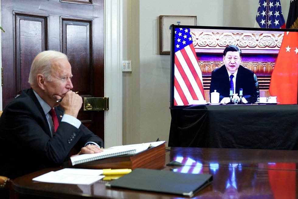 Po Bideno ir Xi Jinpingo pokalbio: JAV tyla ir Kinijos nuoskaudos dėl Taivano (nuotr. SCANPIX)