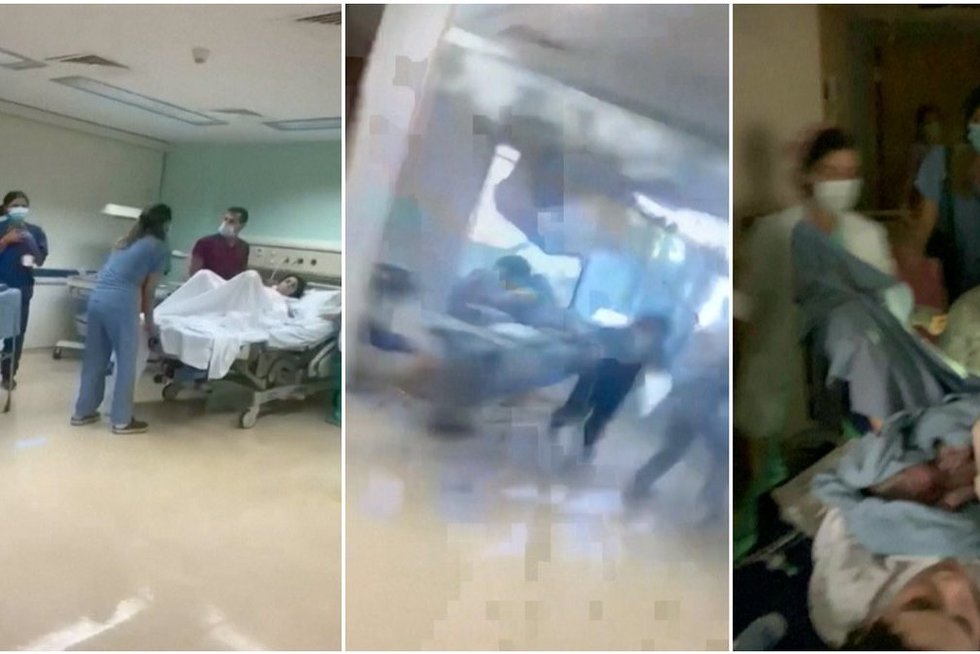 Užfiksavo ligoninėje patirtą košmarą: stiklo šukės lėkė tiesiai į gimdančią moterį (nuotr. stop kadras)