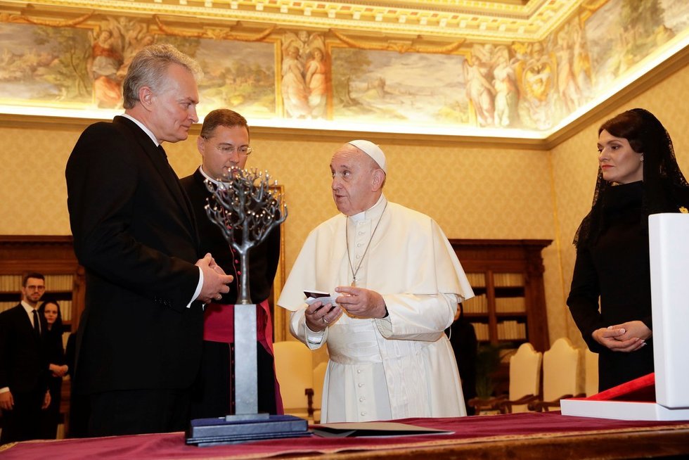 Gitanas Nausėda susitiko su popiežiumi Pranciškumi (nuotr. SCANPIX)