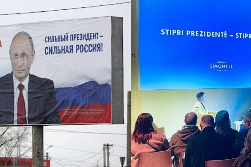 V. Putino ir I. Šimonytės pasirinkti kampanijos šūkiai (tv3.lt koliažas)  