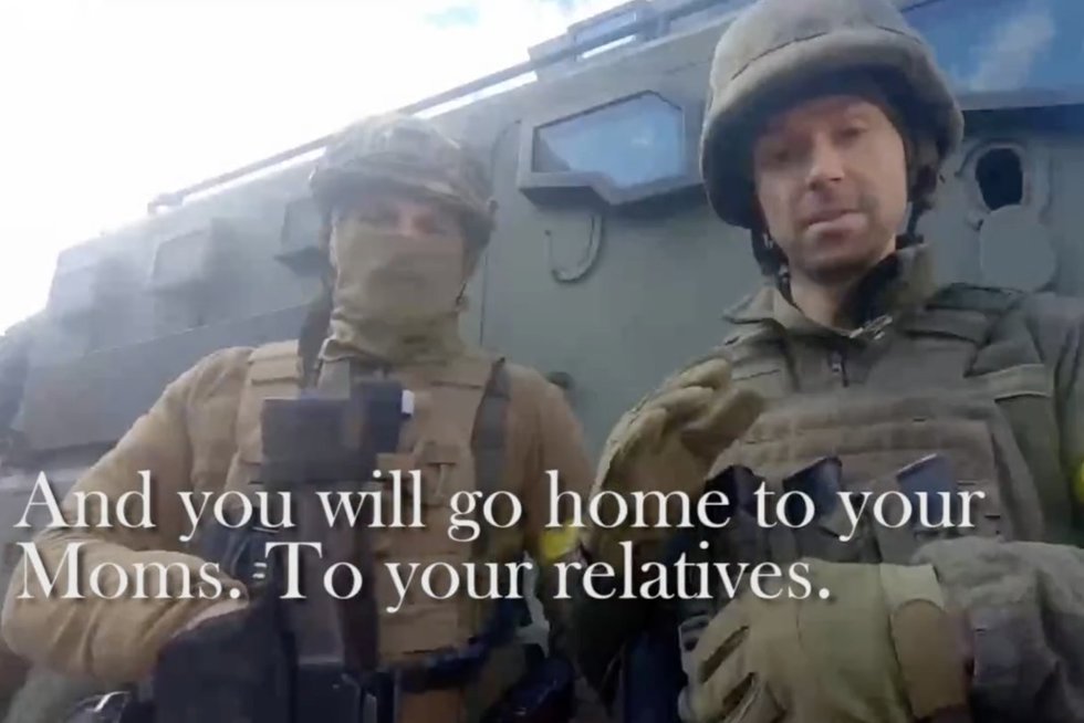 Ukrainos karys ragina jaunus rusus nevykti į karą: „Mirsite čia dėl nieko“  (nuotr. stop kadras)