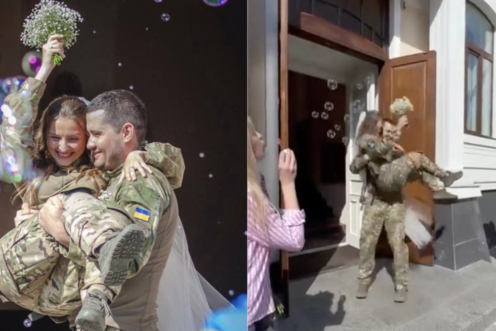 Nufilmavo, kaip atrodo vestuvės Ukrainoje  (nuotr. stop kadras)