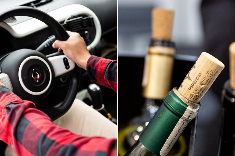 Naujas draudimas pykdo žmones: automobilio keleiviai negalės gerti alkoholio važiuodami (tv3.lt koliažas)