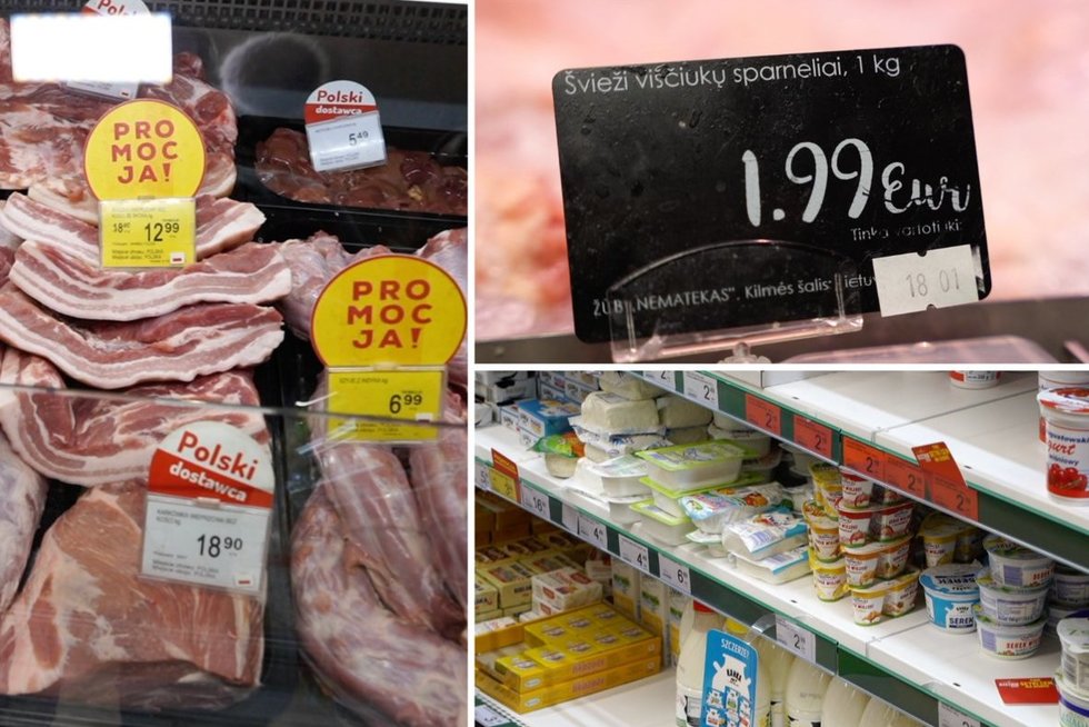 Palygino maisto prekių kainas Lenkijoje ir Lietuvoje – skirtumas bado akis (tv3.lt koliažas)